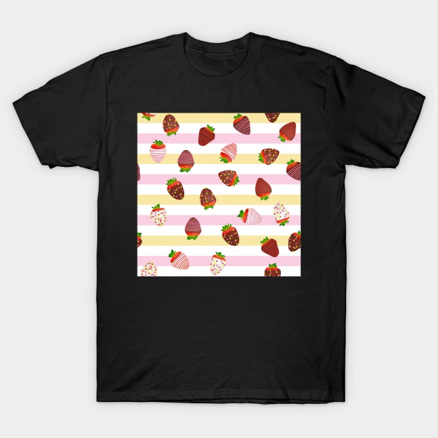 Sailor Chibi Moon Themed Strawberries T-Shirt by ziafrazier